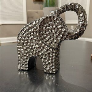Silver Elephant Sculpture